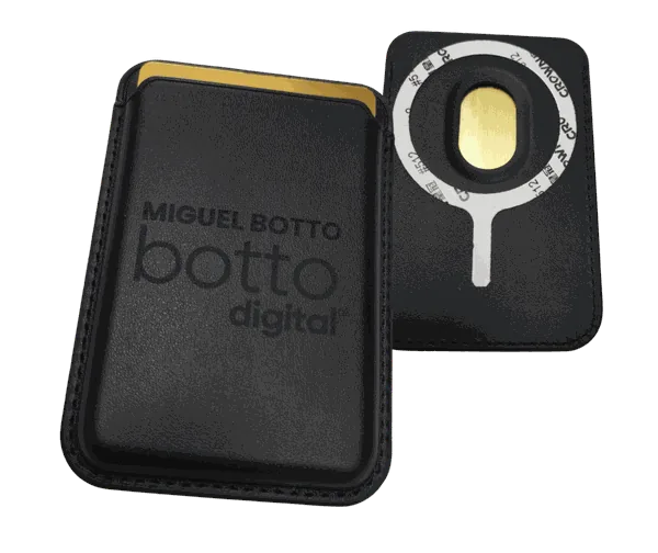 Bolsa em pele com MagSafe do kit AIP Cards